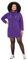 Ulla Popken Damen Sweatkleid, Stehkragen, Langarm, Taschen Kleid, Tiefes Violett, 62-64 EU