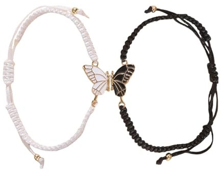 Ruzister 2 BFF-Armbänder, passende Schmetterlingsarmbänder, Freundschaftsarmbänder, verstellbares Armband für beste Freunde, Freundschaftsarmbänder mit Anhängern
