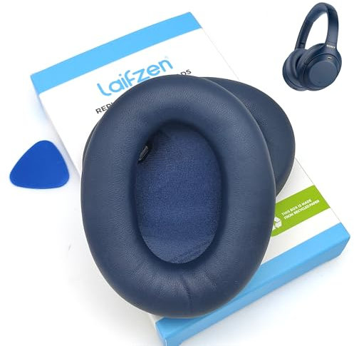 Lambskin XM4 Earpads for Sony WH-1000XM4 Headphones Replacement 1000 XM 4 Real Sheepskin Leather Ear Pads Cushions Earmuffs Cups Covers (Midnight Blue)