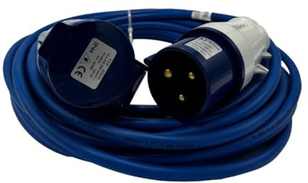 Heavy Duty Electric Hook Up Cable 240V 32 Amp Extension Lead 14m Made in UK with 2.5mm Power Cable Extension For Home, Garden, Garage, Workshop, Outdoor Events and Multi Purposes