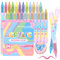Laconile Feutre Acrylique Brush Marker – Set de 24 Couleurs Pastel Macaron, Marqueur Peinture Acrylique à Pointe Pinceau pour Coloriage Adulte, Verre, Bois, et Autres Surfaces