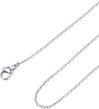FOCALOOK Collana Donna e Uomo Catena Sottile 2 mm in Acciaio Inossidabile Catena di Ricambio per Pendente Argento/Nero/Oro/Rosa Lunghezza 45-70cm Catena Acciaiocon Confezione Regalo