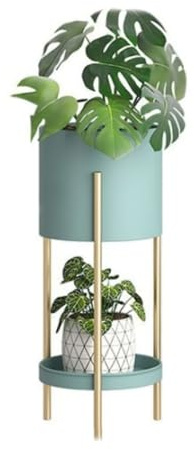 2-Tier Indoor Green Plant Stand, Sturdy Metal Flower Pot Shelf with Modern Design | Perfect for Living Room, Balcony & Bedroom | Vertical Space-Saving Planter Holder