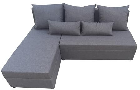 Ecksofa GINO mit Schlaffunktion und Bettkasten in savanagrau 05