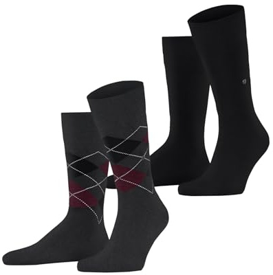 Burlington Herren Socken Everyday Mix Multipack M So Baumwolle gemustert 2 Paar, Grau Anthracite Melange 3082, 40-46