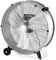 TANGZON 24/59cm Industrial High Velocity Drum Fan, 180W Max Power Cooling Fan with 3 Speeds, Wheels & Handle, Portable Floor Standing Fans for Home Office Gym Garage Warehouse (Silver)