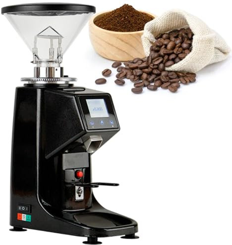 vnmudzeo Professionelle KaffeemüHle Mit Digitalanzeige, Espressomaschine Mit 19 Mahlgradeinstellungen,Black-500ml