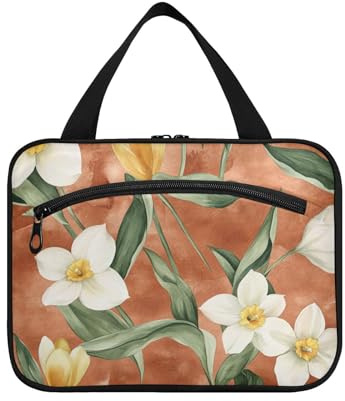 Kit de peinture à l'huile avec marguerites blanches à suspendre pour homme avec crochet, kit de rasage extensible pour accessoires indispensables pour les voyages bolsos para Hombre L