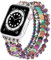 V.R.HOPE Perlenarmband kompatibel mit Apple Watch Armband 38mm 40mm 41mm 42 mm Damen Mode Kristall Bead, elastisch und dehnbar, geeignet für iWatch SE und Series 10 9 8 7 6 5 4 3 2 1-Buntbunt-klein