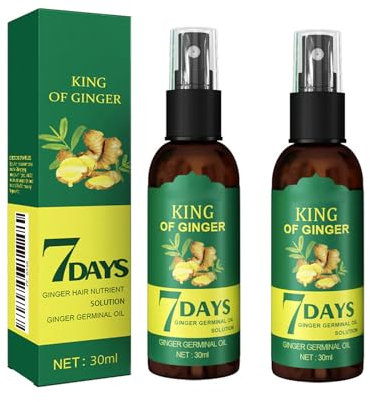 7 Days Ginger Oil Anti Hair Loss Serum, Ginger Anti Hair Loss Oil, Ginger Plant Extract Anti-Hair Loss Hair Shampoo, Repair Damaged Hair For Stronger Thicker Hair (2pcs)