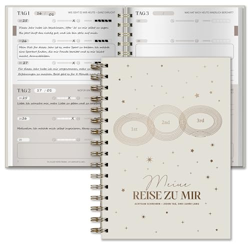 BIROYAL Dankbarkeitstagebuch Erwachsene 6 Mins, One Line a Day, Achtsamkeitstagebuch, 5 Minuten Tagebuch für Erwachsene, 3 Jahres Tagebuch, Gratitude Journal mit 366 Fragen, 5 Minute Journal