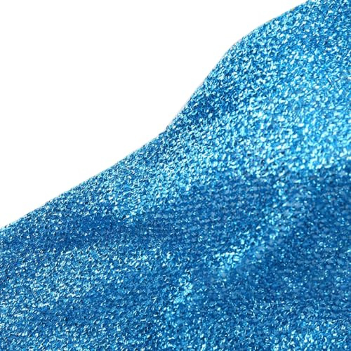 Anevous Glitzer Stoff,Funkelnder Lurex Stoff mit Grobem Garn,Glitzernder Textilstoff,Glänzender Dekostoff für Kleidung,Bühnenkostüme,Fasching,DIY Handarbeit und Party Dekoration,100 x 160cm,Blau