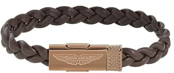 Aston Martin Herren Armband Lederband Edelstahl AML THRILL