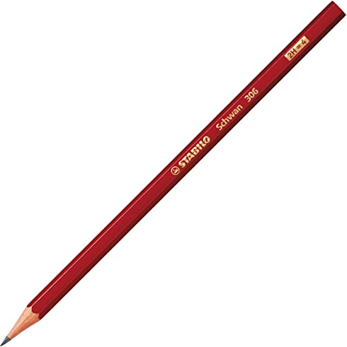 Bleistift - STABILO Schwan in rot - Einzelstift - Härtegrad HB