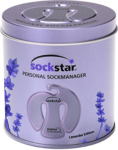 Pinces à Chaussettes Sockstar édition Lavende = 20 pièces Couleur + Odeur agréable et Durable Lavende dans Une Noble boîte Cadeau en métal