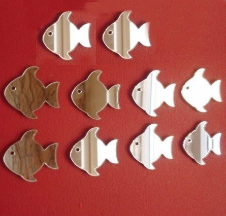 Super Cool Creations Fish with Eye Mirrors, Pack of 10, 4cm x 4cm | Pack of 10, Fish shape, 4cm x 4cm dimensions