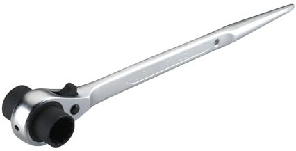 Alyco 191900 - Llave de carraca para andamios satinado mate bocas pavonadas 12 caras 19x22 mm
