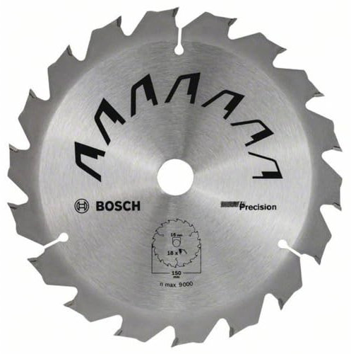 Bosch 1x Kreissägeblatt Precison (Sägeblatt für Holz, Ø 150 x 1.5/0.85 x 16 mm, 18 Zähne, ATB, Zubehör Kreissäge)
