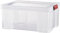 SUNDIS Clip’N Store, boîte de rangement 27L en plastique transparent, renforcée avec couvercle clipsable, aptes au contact alimentaire, parois droites, superposable et combinable