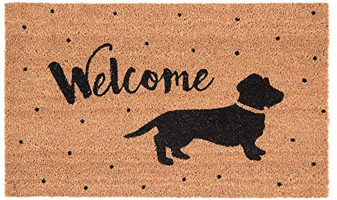 Clayre & Eef MC137 Fußmatte/Türmatte Hund/Dackel/Welcome 75 * 45 * 1 cm