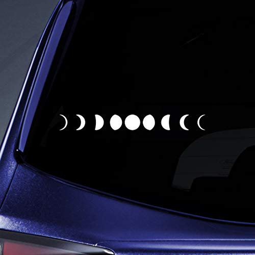 Bargain Max Decals Autocollant Phases de lune pour ordinateur portable, voiture, ordinateur portable, 8 (blanc)