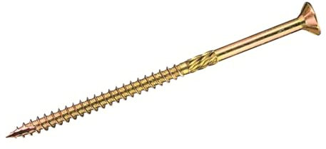 BooGardi Holzbauschrauben 5x80mm Stückzahl 100 · Torx gelbverzinkt Senkkopf · Konstruktionsschrauben · rissfrei/spaltfrei · kein Vorbohren