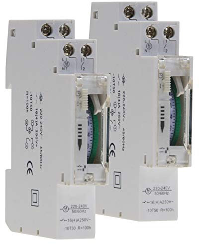 2X Analoge Tages-Zeitschaltuhr für Schalttafel-Einbau, 24 Stunden 15min Steps 230V Schaltkasten