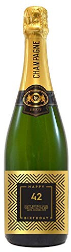 Personalised Champagne Bottle Engraved Gift Golden Label Square 1 x 75 cl