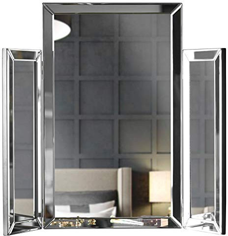 ice cream what's your flavour? Paloma Silver Desktop Tri-Fold Mirror Vanity Bevelled Design Perfect For Makeup Dressing Table Bedroom