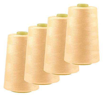 4 x 4572m Qualitäts Overlock-Garn Overlock-Nähgarn Oeko-Tex Farbe 701-740, Farbe:A703 zartes gelb