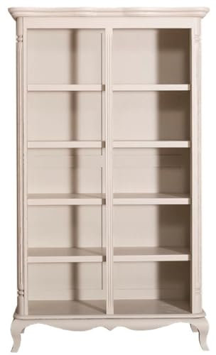 Casa Padrino Landhausstil Bücherschrank Antik Hellgrau 112 x 49 x H. 190 cm - Wohnzimmerschrank im Shabby Chic Look