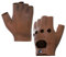 Harssidanzar Herren Fingerless Half Finger Leder Fahrhandschuhe Lammfell Ungefüttert Upgrade GM032EU,Satte, Größe XL