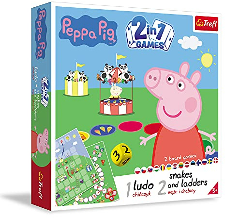 Trefl Chinesisch/Schläuche & Leitern/Peppa Pig, 2-in-1 Spiel für Kinder ab 4 Jahren