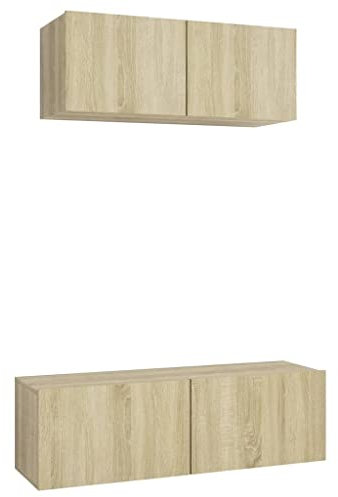 vidaXL 2-TLG. TV-Schrank-Set Sonoma-Eiche Holzwerkstoff