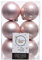 Pack of 12 Blush Pink Christmas Baubles Shatterproof Luxury Tree Decorations 6cm Rose Gold