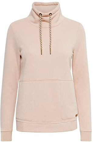 OXMO OXVimpa Damen Sweatshirt Pullover Sweater mit Tube-Kragen, Größe:M, Farbe:Mahogany Rose Melange (1515111)