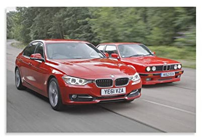 Auto-Poster, BMW 3er-Serie, dekoratives Gemälde, Leinwand, Wandkunst, Wohnzimmer, Schlafzimmer, Gemälde, 20 x 30 cm