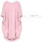 aromm Femme Col Rond T-Shirt Robe Ample Plaine Décontractée Grande Taille Midi Robes de Poches Rose,3XL