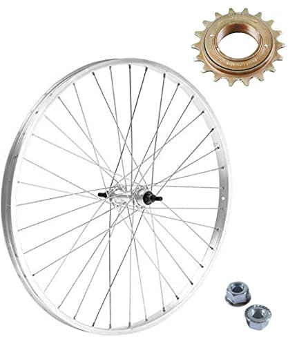 Rueda/llanta trasera 26 x 1. 3/8 + piñón 18 dientes 1 V bicicleta City Bike Holanda época, aluminio/acero