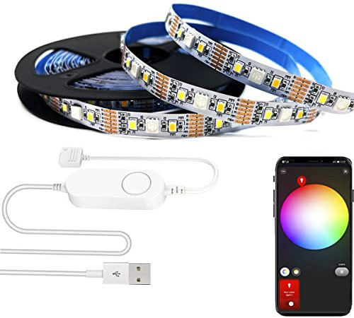 5V USB Powered ZigBee 3.0 Controller Dimmbares Ambient LED Kit mit 3m RGBCCT LED Streifen, für Tuya ZigBee 3.0 hub,Smartthings,Echo Plus APP/Alexa RGB Kaltweiß Warmweiß(RGBCCT) Light Strip