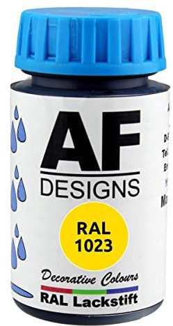 Alex Flittner Designs Lackstift RAL 1023 VERKEHRSGELB glänzend 50ml Holz Metall Möbel Bad Retuschierlack Reparaturlack