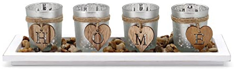 Kerzenhalter-Set, Kerzenhalter aus Glas, Teelichthalter für Tisch, Wohnzimmer, Heimdekoration (Home)