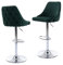 chairus 2er Set Barhocker Drehbar Küche Samt Barstuhl Thekenhocker Höhenverstellbar Armlose Bistrohocker Hohe Hocker Esszimmer (Grün)