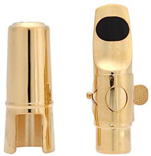 Jazz Sopransaxophon 5C Metall Mundstueck + Polster Kissen + Kappe Schnalle mit Vergoldung