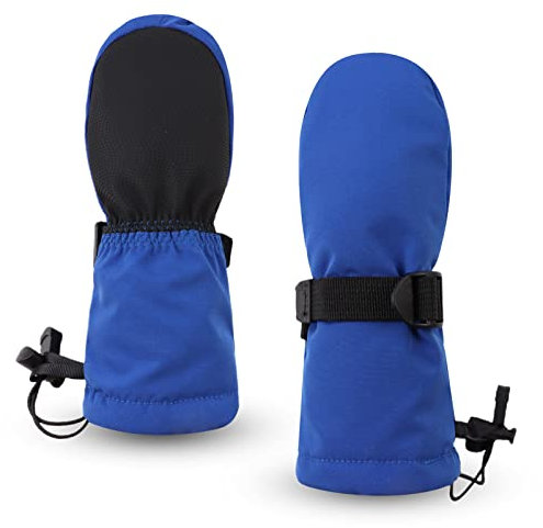 Pesaat Kinder Skihandschuhe Winter Jungen Mädchen Handschuhe Wasserdicht Winddichtem Fausthandschuhe Dicke Wärmende Skifäustlinge(Königsblau, 0-2 Jahren)