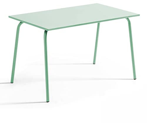 Oviala Gartentisch aus Stahl, 120 x 70 cm, Salbeigrün – Palavas