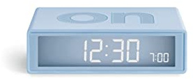 Lexon Design Flip+ Funkgesteuerter umkehrbarer LCD-Wecker aus ABS und Gummi in der Farbe Dunkelgrau