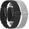 Vancle Elastische Armbänder kompatibel mit Fitbit Inspire 2 / Fitbit Inspire / Inspire HR für Damen/Herren, dehnbares, verstellbares Nylon-Ersatzarmband (schwarz + grau)