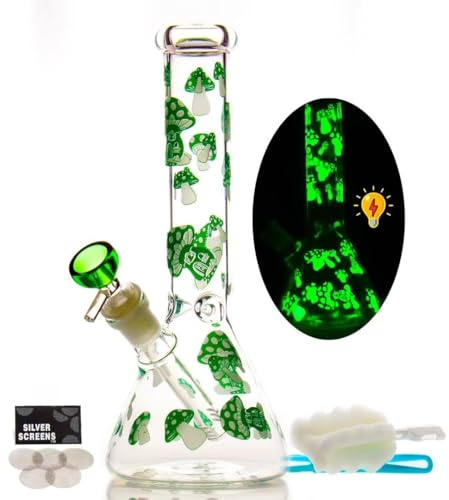 Glass Bong mit Tornado Perk, Grün Wasserbong mit 14,5mm Bong-Bowl-Höhe 26cm Gewicht 400g für Rauchen Oil Rig Rauchpfeife (Glasbong)