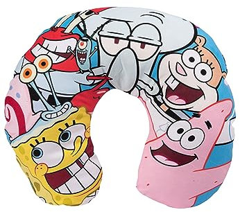 United Labels Spongebob Schwammkopf - Reise Nackenkissen bequemes Reisekissen Nackenhörnchen Auto Flugzeug